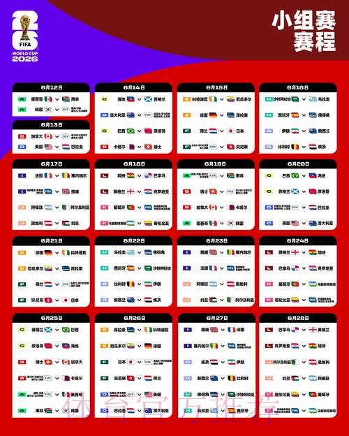 2026世界杯每日赛程准不准